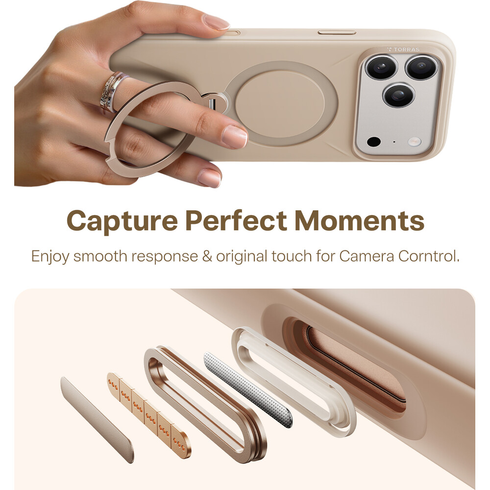Torras-Ostand-Q3-Silicone-MagSafe-kryt-iPhone-17-Pro-desert-gold