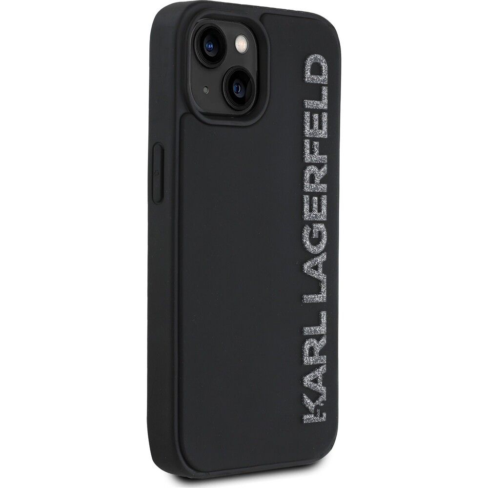 Karl-Lagerfeld-3D-Rubber-Glitter-Logo-kryt-iPhone-13-cerny