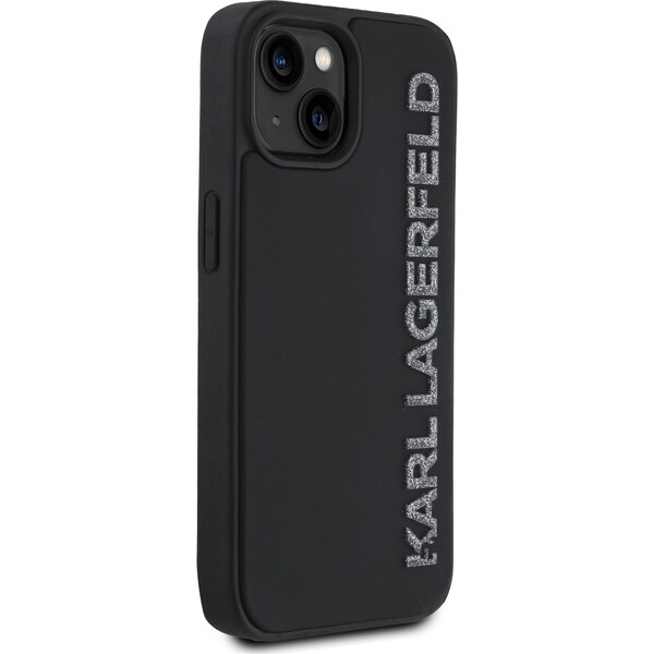 Karl-Lagerfeld-3D-Rubber-Glitter-Logo-kryt-iPhone-13-cerny