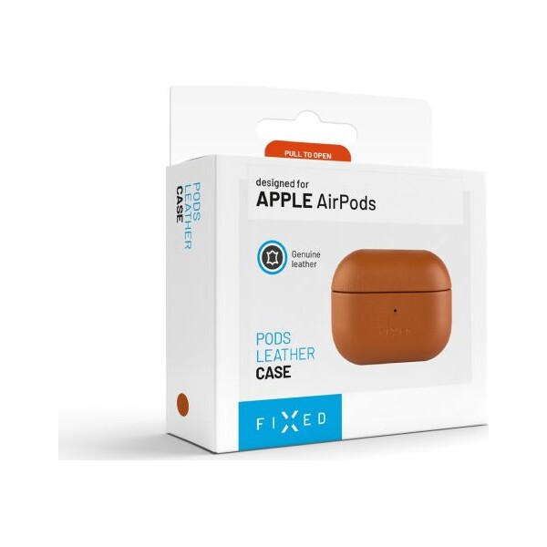 FIXED-PodsLeather-kozene-pouzdro-s-MagSafe-pro-Apple-AirPods-Pro-2-hnede