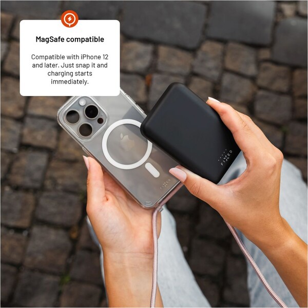FIXED-MagZen-powerbanka-s-bezdratovym-nabijenim-a-Magsafe-6000-mAh-cerna