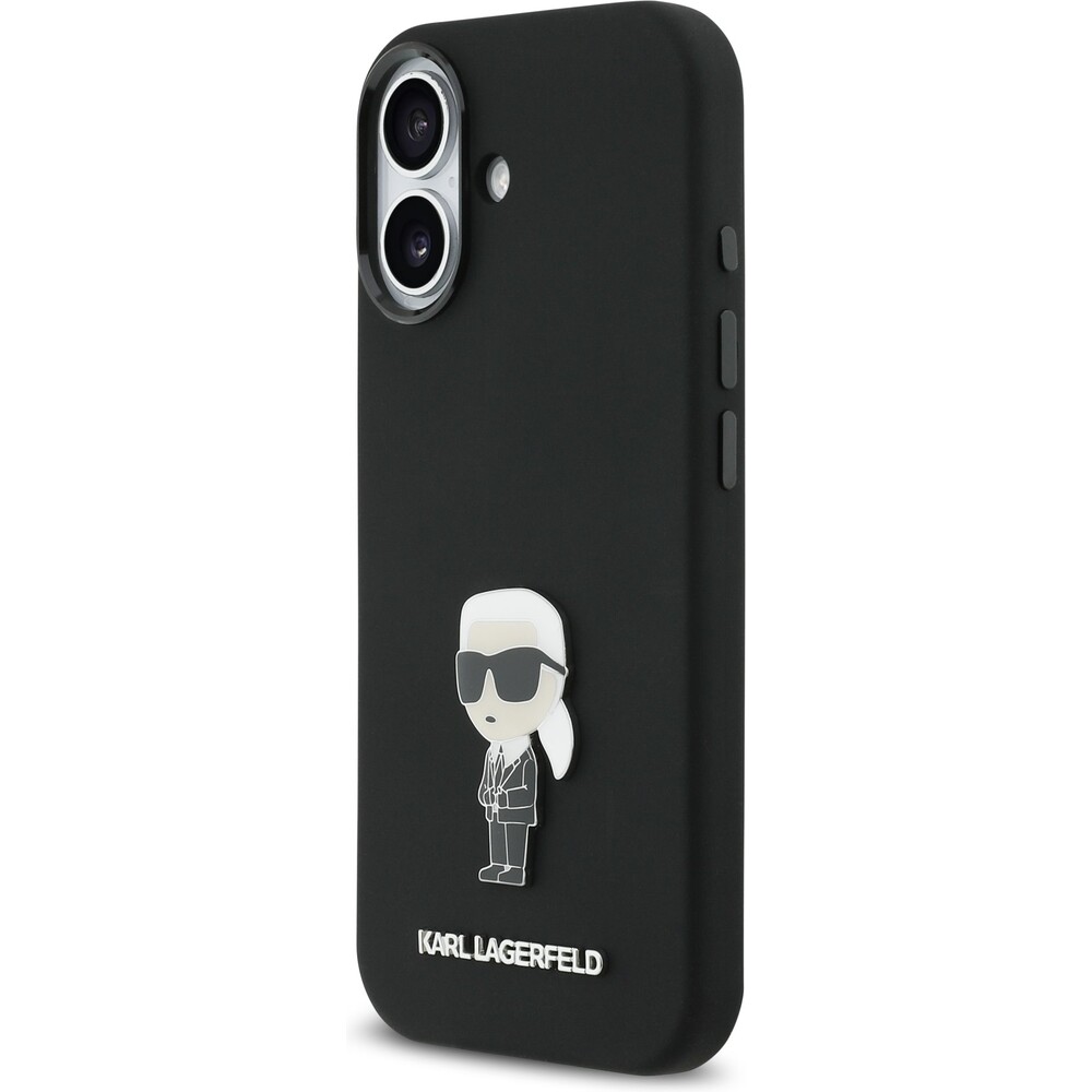 Karl-Lagerfeld-Liquid-Silicone-Metal-Ikonik-kryt-iPhone-17-cerny