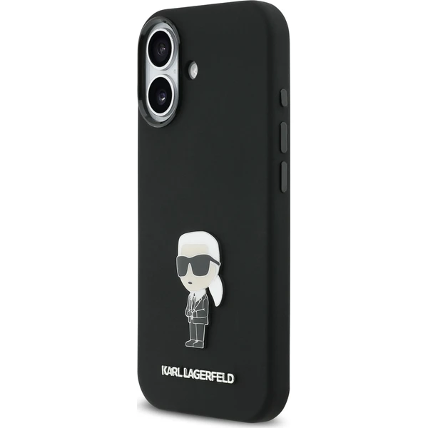 Karl-Lagerfeld-Liquid-Silicone-Metal-Ikonik-kryt-iPhone-17-cerny