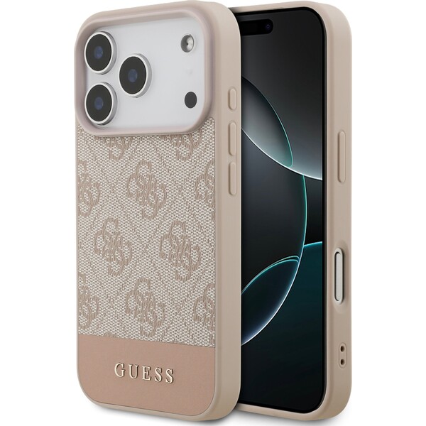 Guess-PU-4G-Stripe-Zadni-Kryt-pro-iPhone-17-Pro-ruzovy