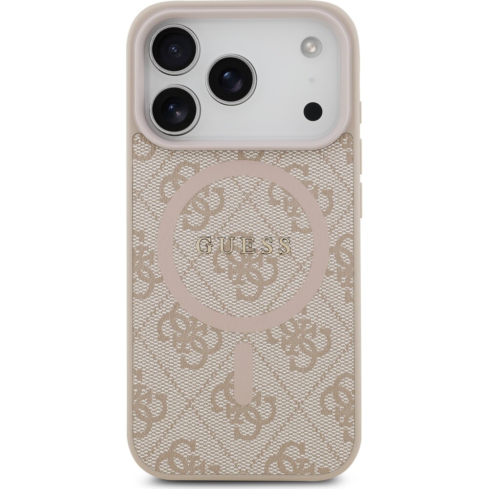 Guess-PU-Leather-4G-Colored-Ring-MagSafe-Zadni-Kryt-pro-iPhone-17-Pro-ruzovy