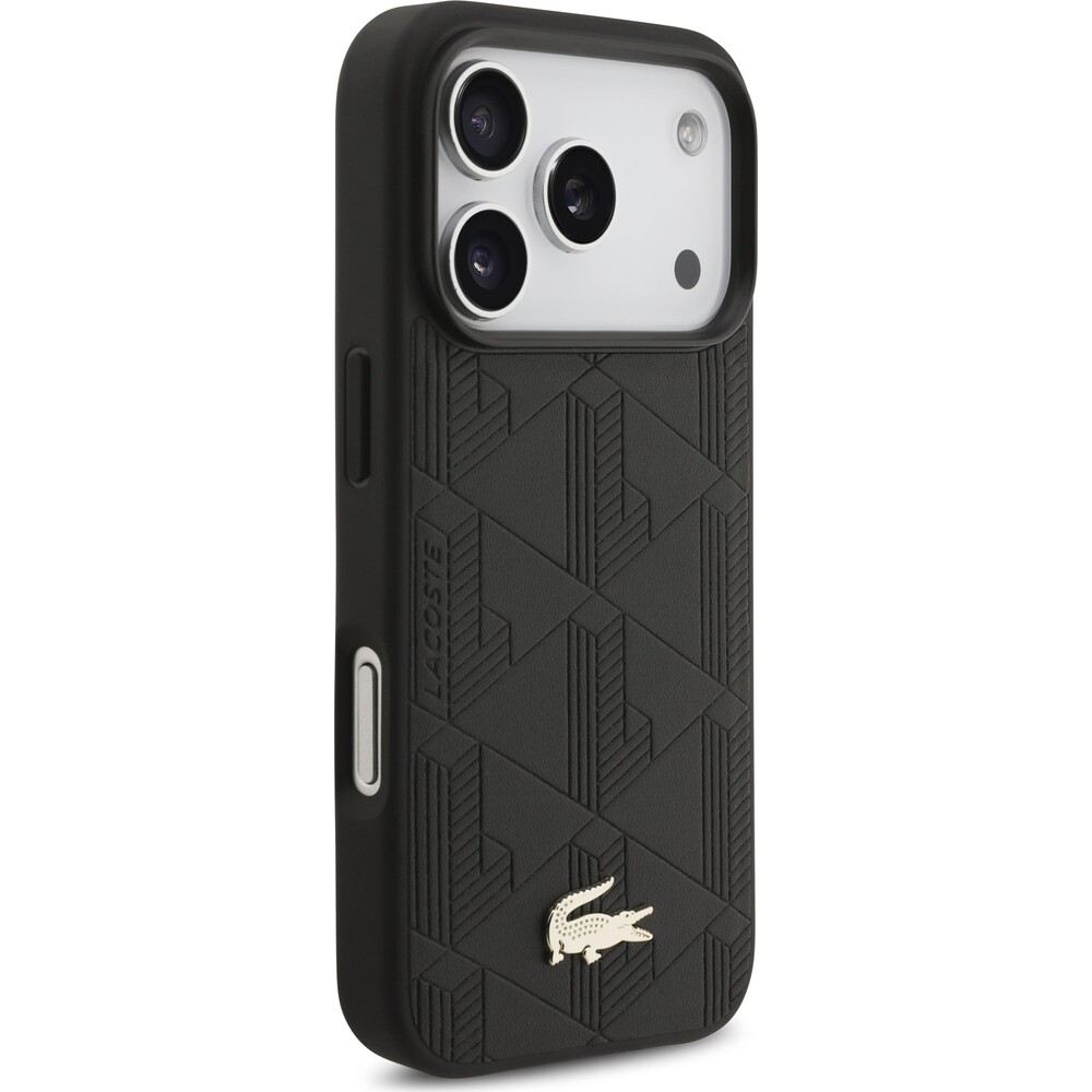Lacoste-PU-Nomogramme-Gold-Logo-MagSafe-kryt-iPhone-17-Pro-cerny