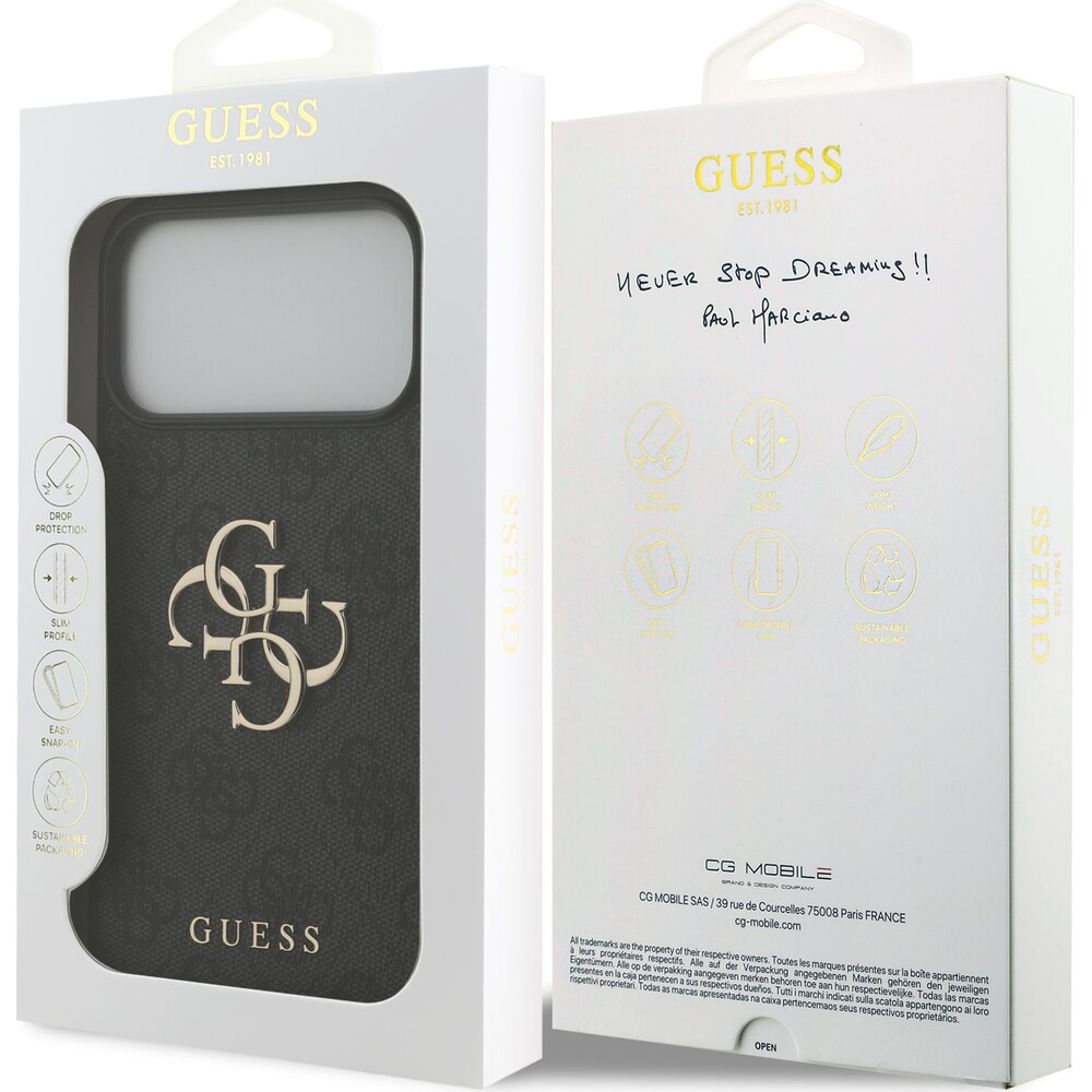 Guess-PU-4G-Metal-Logo-kryt-iPhone-17-Pro-Max-sedy