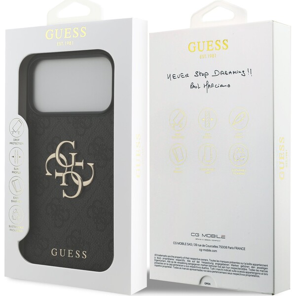 Guess-PU-4G-Metal-Logo-kryt-iPhone-17-Pro-Max-sedy
