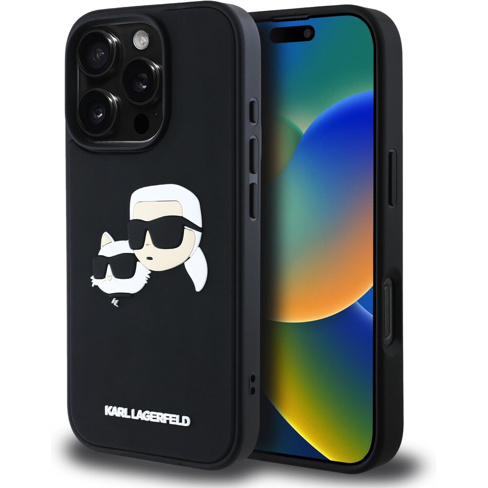 Karl-Lagerfeld-3D-Rubber-Double-Heads-kryt-iPhone-16-Pro-cerny