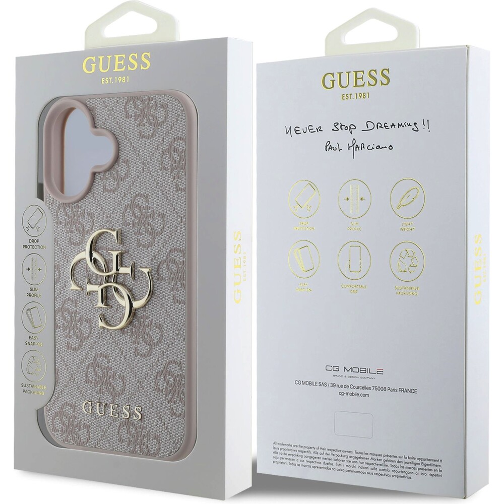Guess-PU-4G-Metal-Logo-kryt-pro-iPhone-16-ruzovy