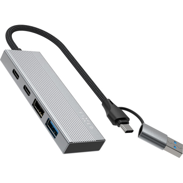 FIXED-4-portovy-hlinikovy-USB-C-HUB-Port-s-USB-A-adapterem-vesmirne-sedy