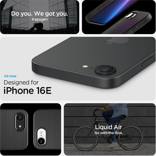 Spigen-Liquid-Air-kryt-iPhone-17e-16e-matne-cerny