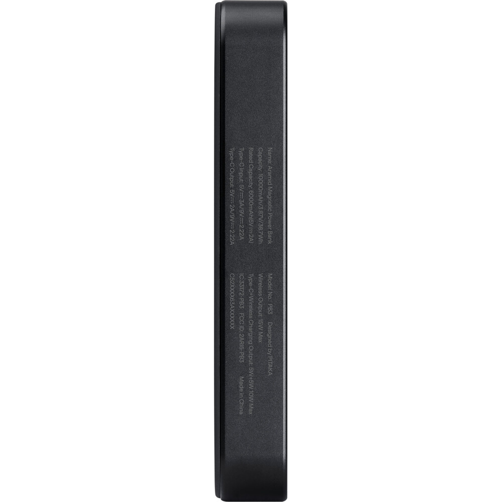 Pitaka-Powerbanka-15W-10000mAh-Qi2-MagSafe-Black-Grey