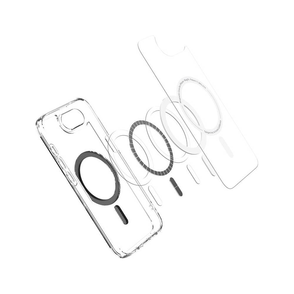 Spigen-Ultra-Hybrid-MagSafe-kryt-iPhone-17e-16e-clear-carbon-fiber