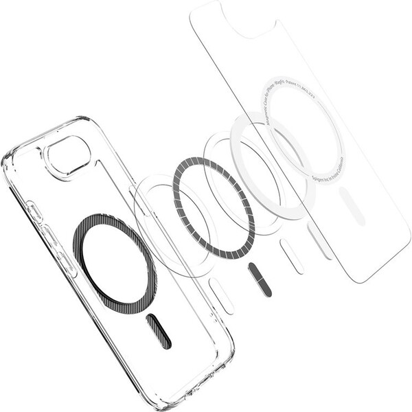 Spigen-Ultra-Hybrid-MagSafe-kryt-iPhone-17e-16e-clear-carbon-fiber