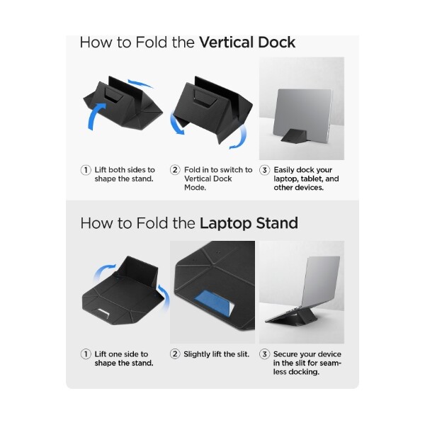 Spigen-Slim-Fold-Laptop-Stand-Vertical-Dock-stojanek-cerny