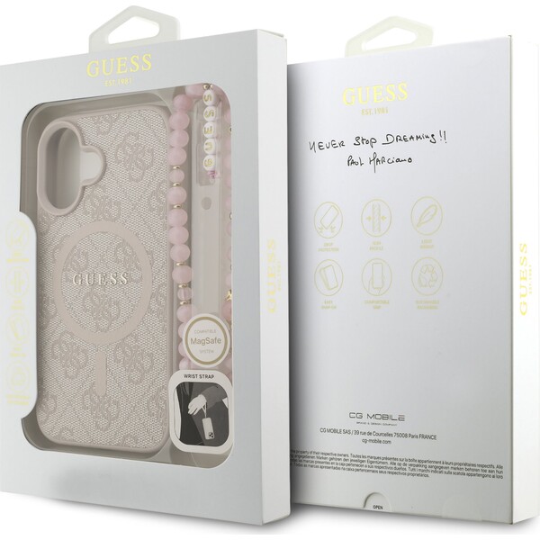 Guess-PU-Leather-4G-Colored-Ring-Strap-MagSafe-kryt-iPhone-16-ruzovy