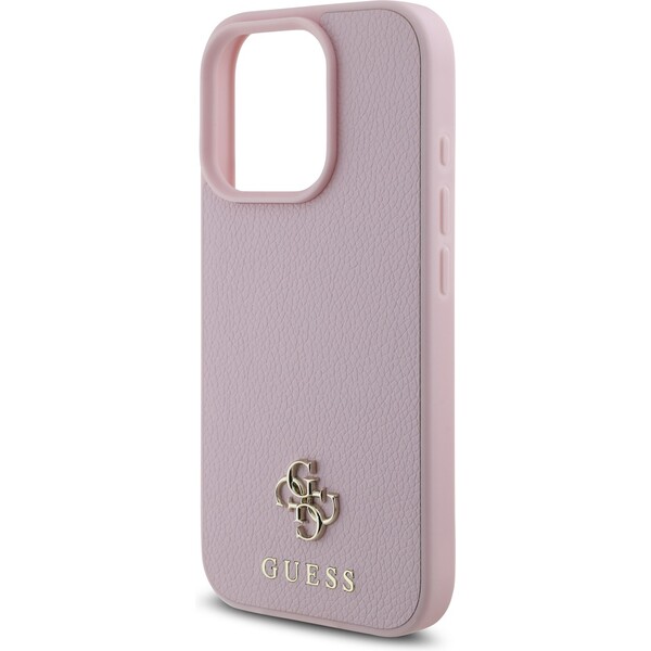 Guess-PU-Grained-4G-Small-Metal-Logo-MagSafe-kryt-iPhone-16-Pro-Max-ruzovy