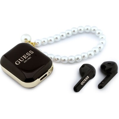 Guess Pearl Strap TWS bezdrátová sluchátka černá