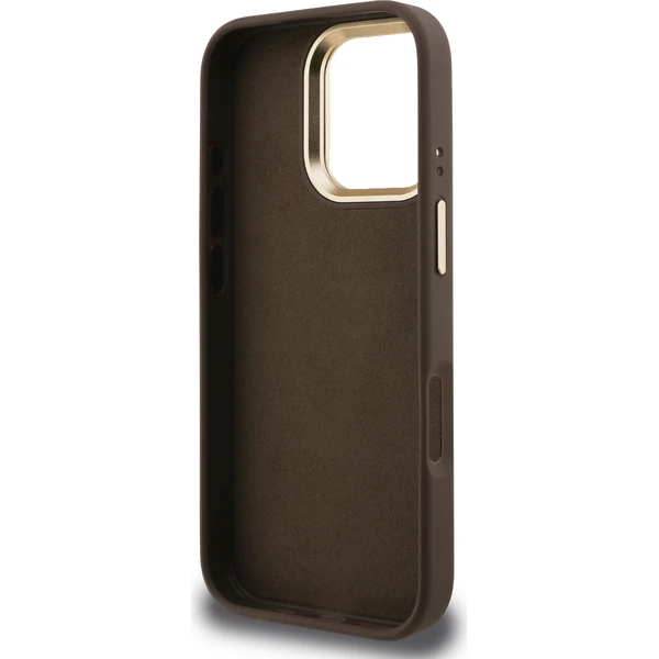 Guess-PU-4G-Metal-Logo-Stand-Camera-Frame-kryt-iPhone-16-Pro-hnedy