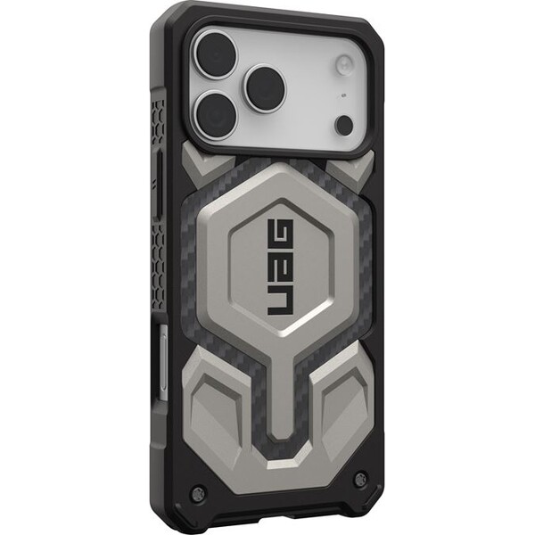 UAG-Monarch-Pro-MagSafe-Titanium-kryt-iPhone-17-Pro-Max-stribrny