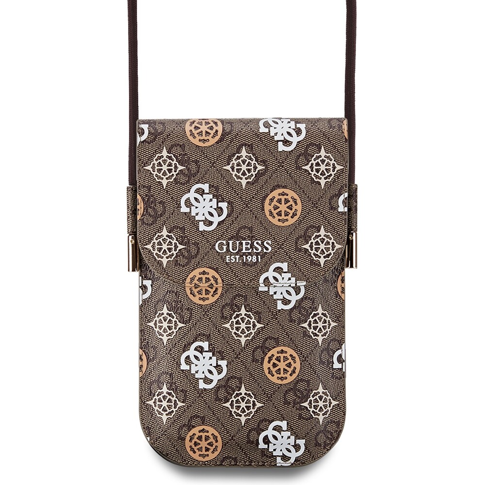 Guess-PU-4G-Peony-Multicolor-taska-na-telefon-hneda