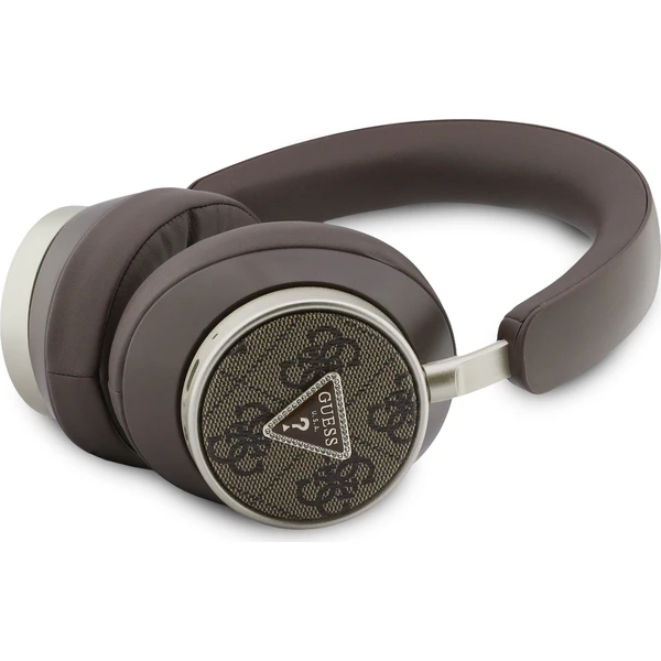 Guess-PU-4G-Triangle-Logo-ENC-bezdratova-sluchatka-hneda