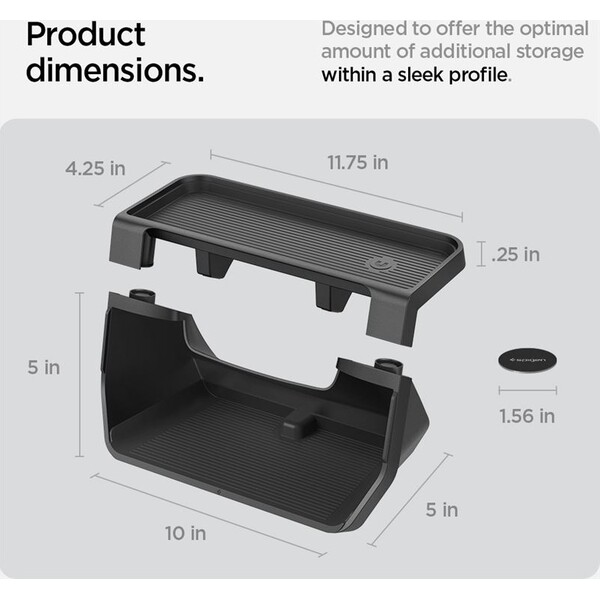 Spigen-Under-Screen-Storage-organizer-pod-displej-Tesla-Model-Y-3-cerny