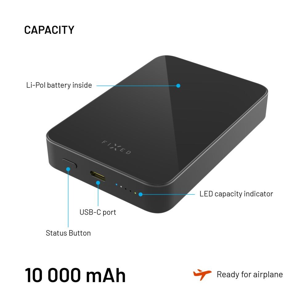 FIXED-MagZen-10-Crystal-MagSafe-Qi2-powerbanka-10000mAh-cerna