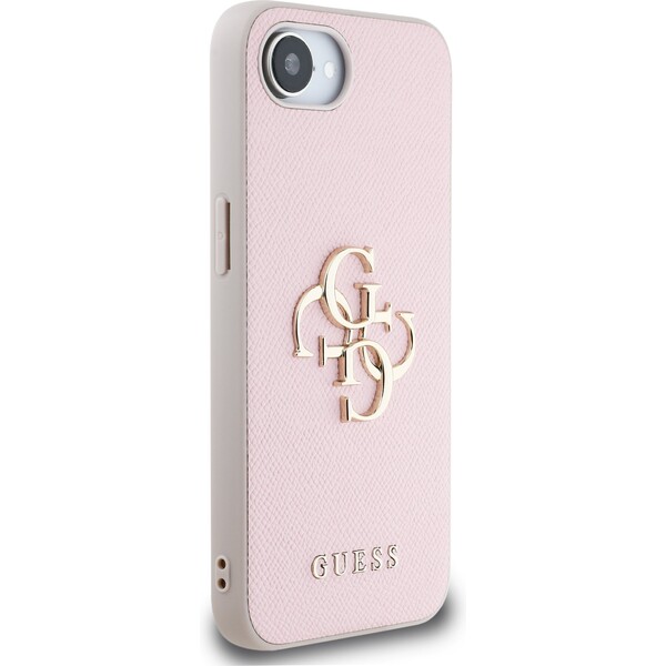 Guess-PU-Grained-4G-Metal-Logo-kryt-iPhone-17e-16e-ruzovy
