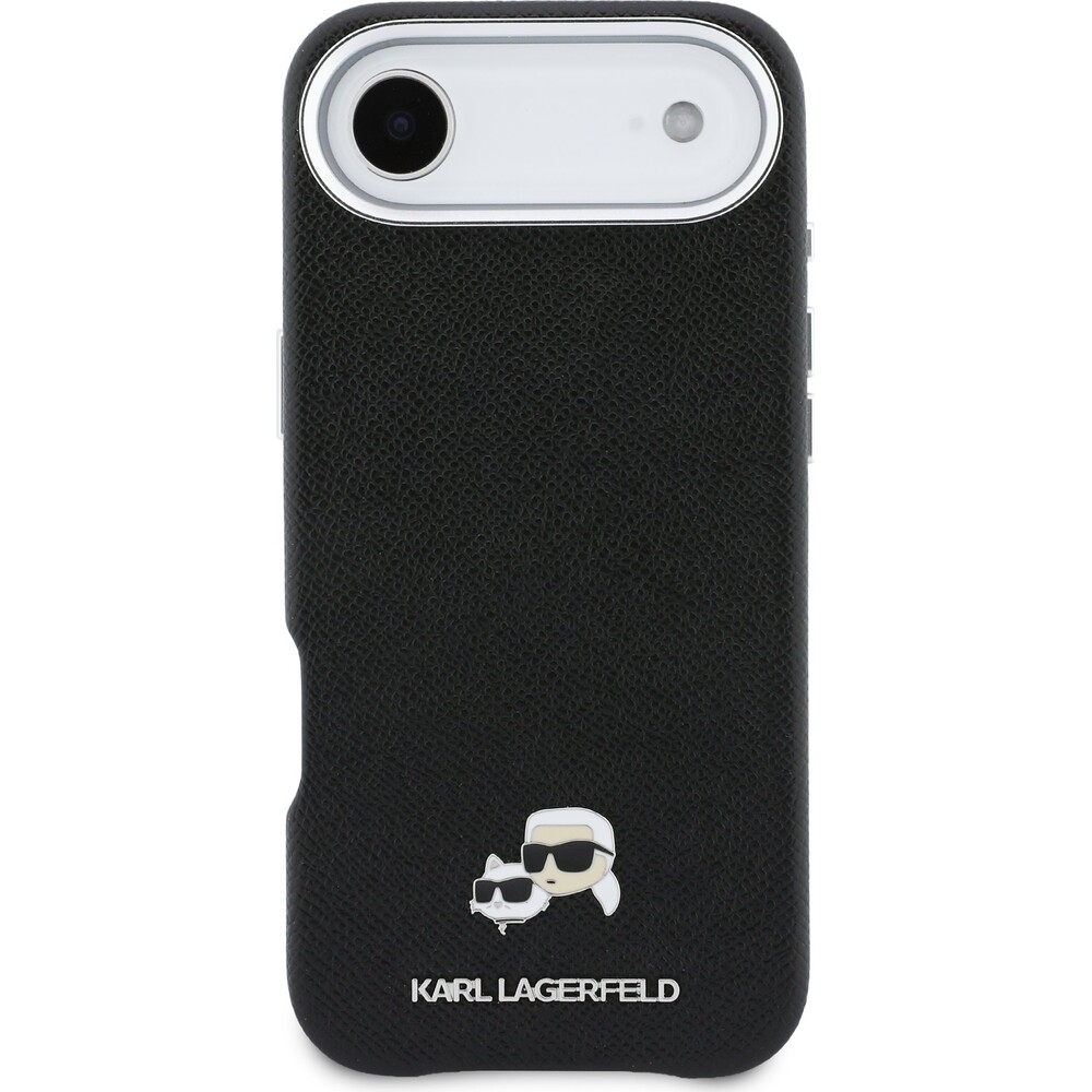 Karl-Lagerfeld-PU-Karl-and-Choupette-Heads-Pins-MagSafe-kryt-iPhone-Air-cerny