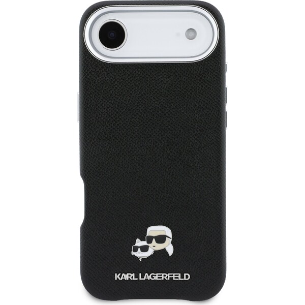 Karl-Lagerfeld-PU-Karl-and-Choupette-Heads-Pins-MagSafe-kryt-iPhone-Air-cerny