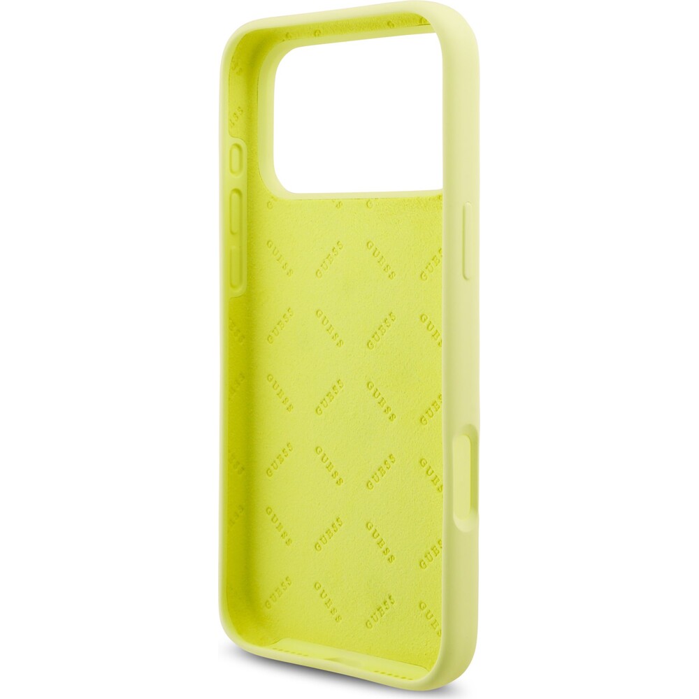 Guess-Liquid-Silicone-4G-Metal-Logo-kryt-iPhone-17-Pro-Max-zluty