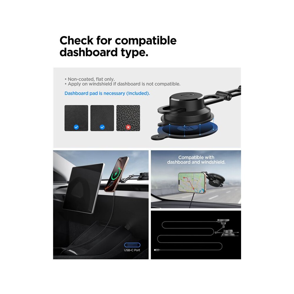 Spigen-OneTap-Pro-4-Dashboard-Windshield-Qi2-MagSafe-drzak-na-sklo-palubovku-s-nabijenim-cerny