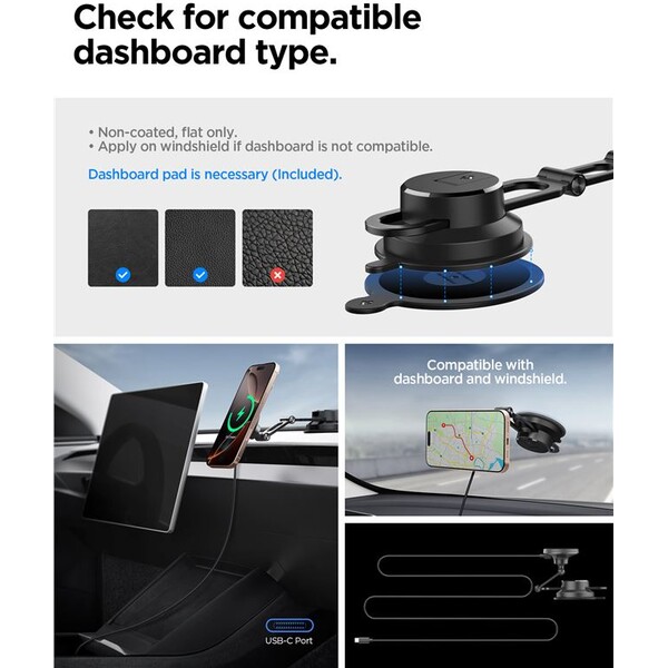 Spigen-OneTap-Pro-4-Dashboard-Windshield-Qi2-MagSafe-drzak-na-sklo-palubovku-s-nabijenim-cerny