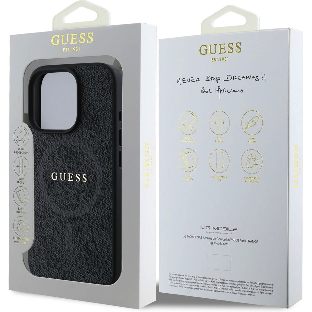 Guess-PU-Leather-4G-Colored-Ring-MagSafe-kryt-iPhone-16-Pro-Max-cerny