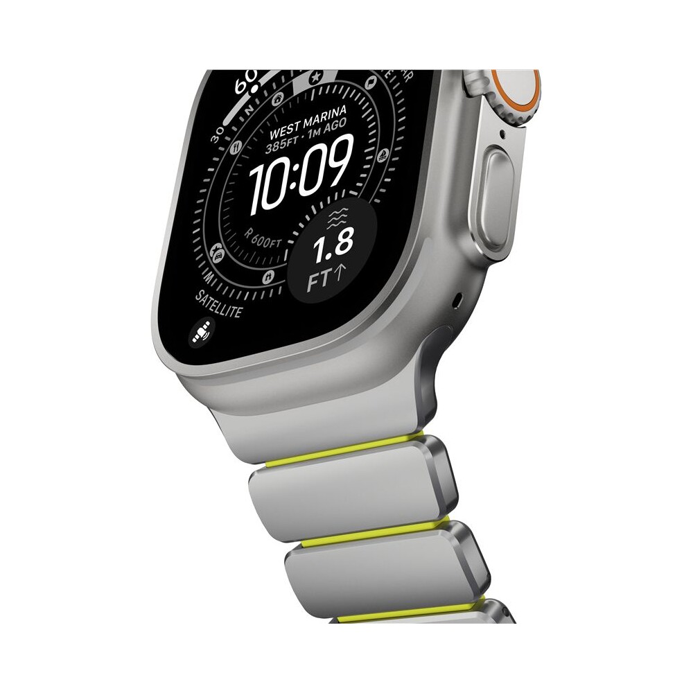 Nomad-Stratos-Band-FKM-reminek-Apple-Watch-45-46-49mm-Natural-Titanium-Volt