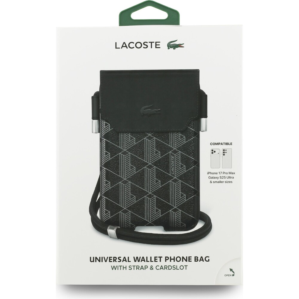 Lacoste-PVC-Blend-Monogram-Metal-Logo-kapsa-na-telefon-XL-cerna