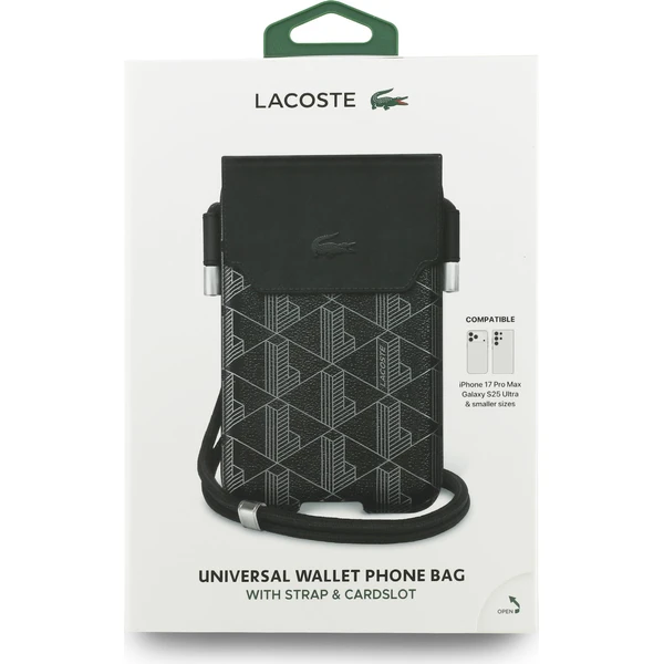 Lacoste-PVC-Blend-Monogram-Metal-Logo-kapsa-na-telefon-XL-cerna