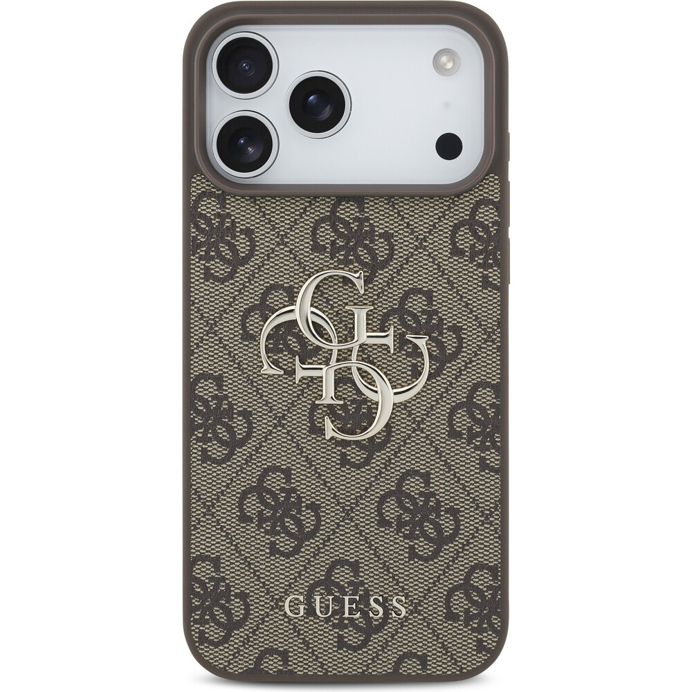 Guess-PU-4G-Metal-Logo-kryt-iPhone-17-Pro-Max-hnedy