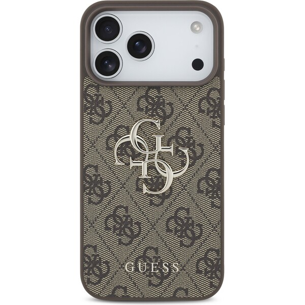 Guess-PU-4G-Metal-Logo-kryt-iPhone-17-Pro-Max-hnedy