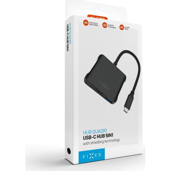 FIXED-HUB-Quadri-hlinikovy-USB-C-hub-pro-notebooky-140W-PD-3-1-vesmirne-cerny