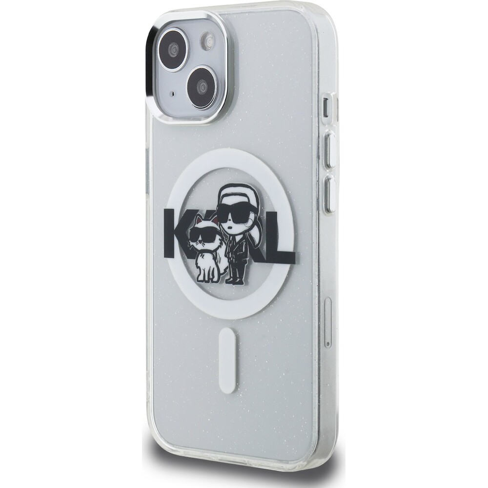 Karl-Lagerfeld-IML-Glitter-Karl-and-Choupette-Sketch-MagSafe-kryt-iPhone-15-ciry