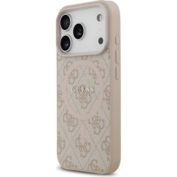 Guess-PU-Leather-4G-Colored-Ring-MagSafe-Zadni-Kryt-pro-iPhone-17-Pro-ruzovy