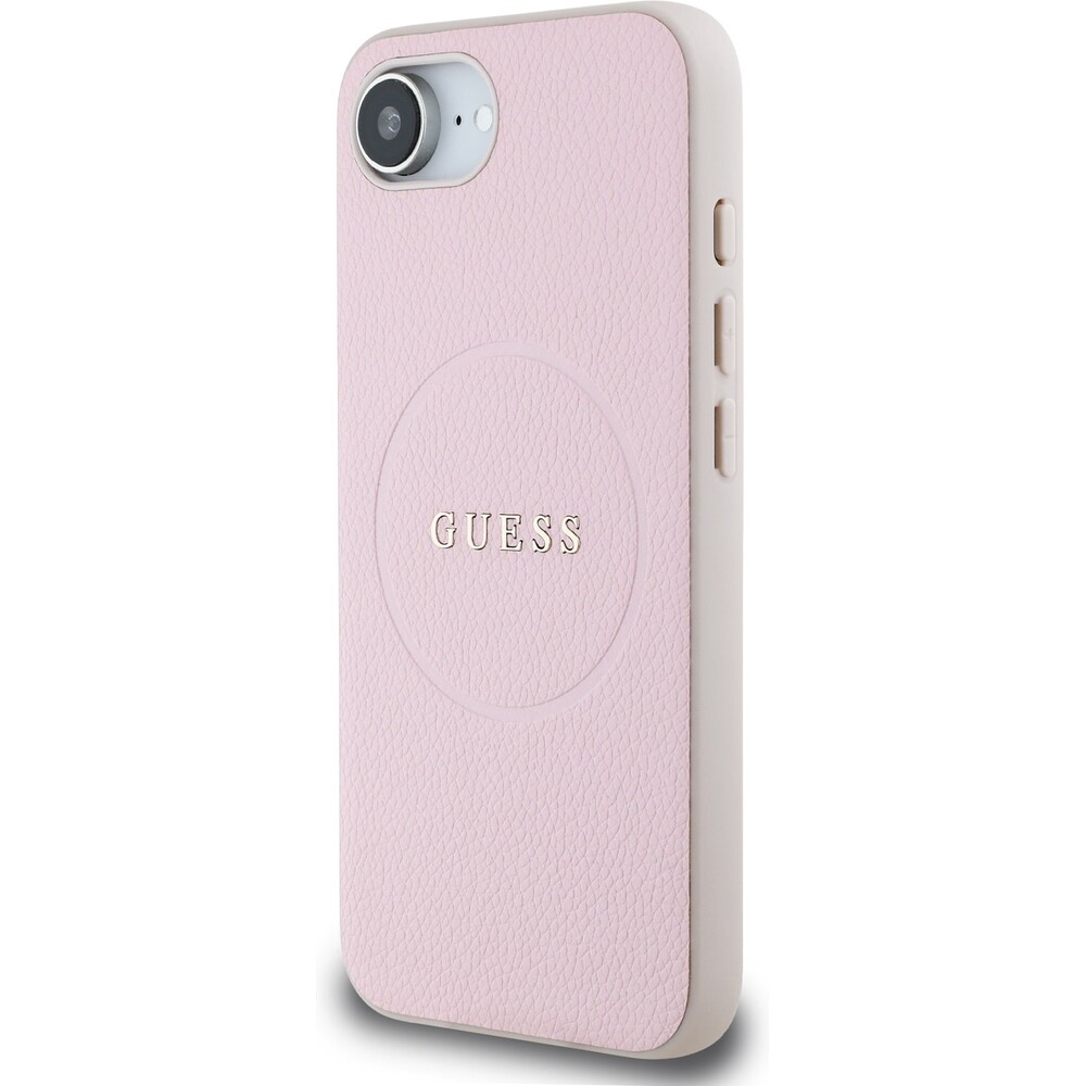 Guess-PU-Grained-Classic-Logo-MagSafe-kryt-iPhone-17e-16e-ruzovy