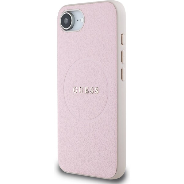 Guess-PU-Grained-Classic-Logo-MagSafe-kryt-iPhone-17e-16e-ruzovy