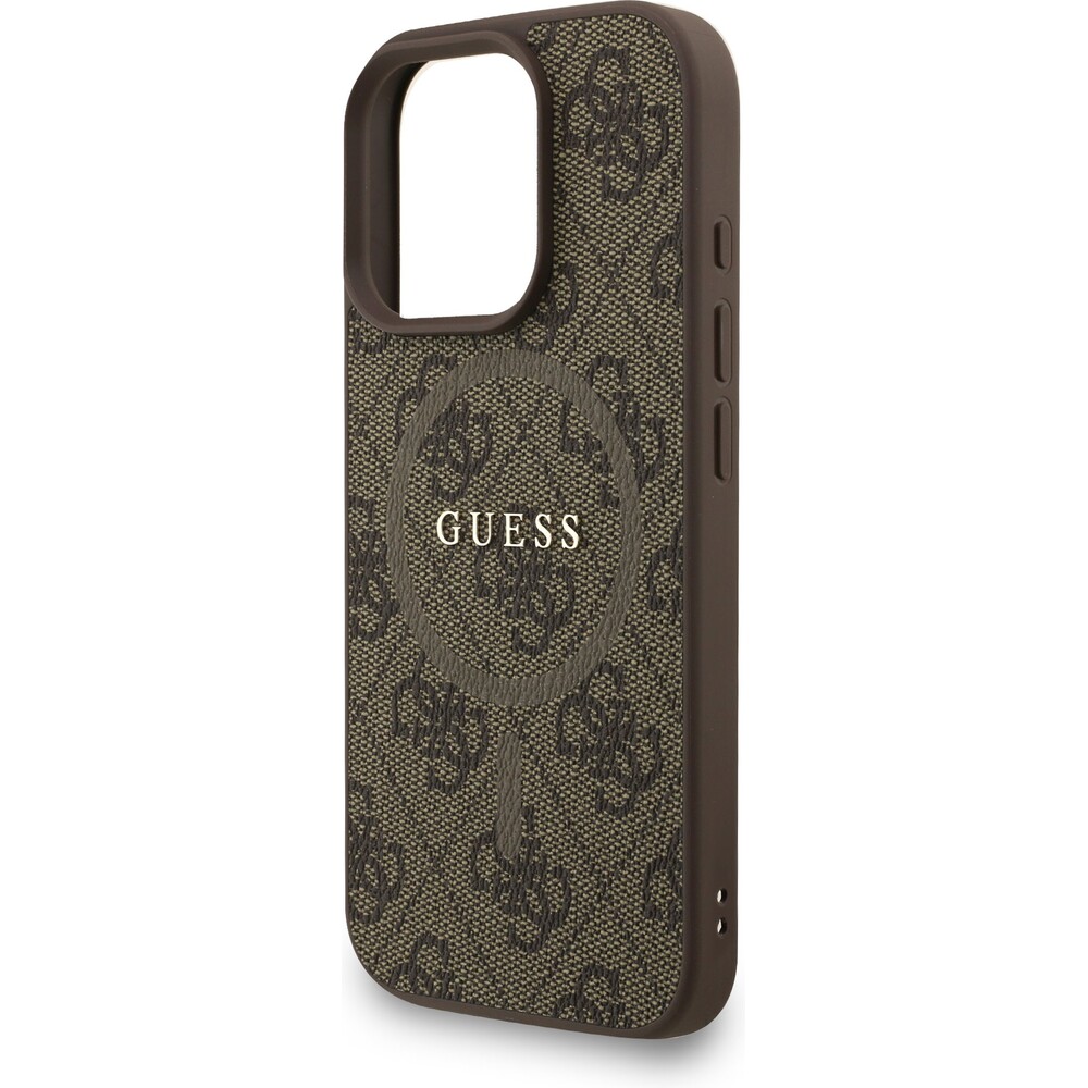 Guess-PU-Leather-4G-Colored-Ring-Strap-MagSafe-kryt-iPhone-16-Pro-hnedy
