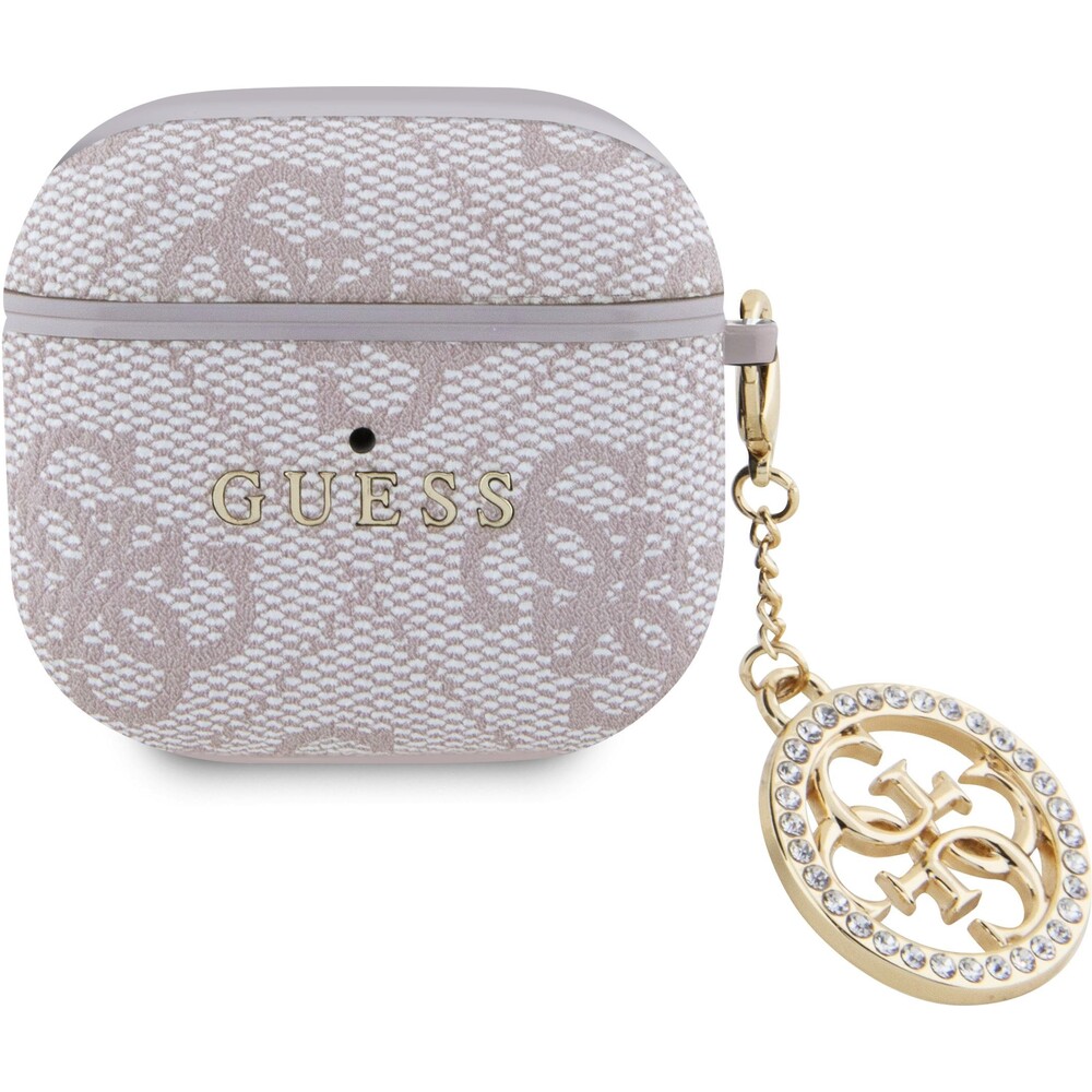 Guess-4G-Script-PC-PU-Charm-pouzdro-AirPods-4-ruzove