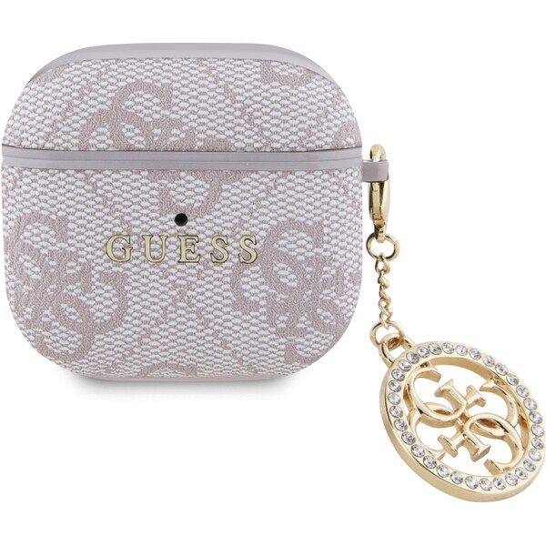 Guess-4G-Script-PC-PU-Charm-pouzdro-AirPods-4-ruzove