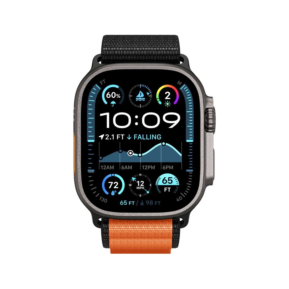 Spigen-Fabric-Band-hook-reminek-Apple-Watch-49-46-45-44mm-cerny-oranzovy